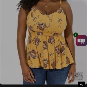 Torrid Yellow Paisley Print Women's Top